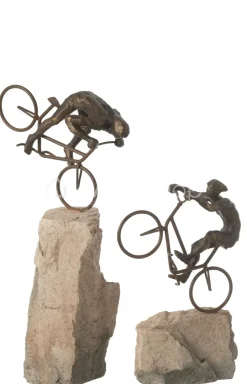 J-LINE 2 Beelden fietsers op rots decoratie