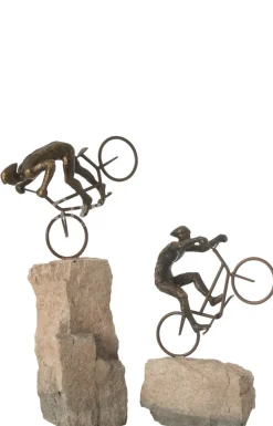 J-LINE 2 Beelden fietsers op rots decoratie