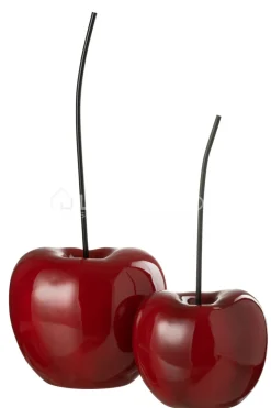 J-LINE 2 deco kersen resine wit en zwart S