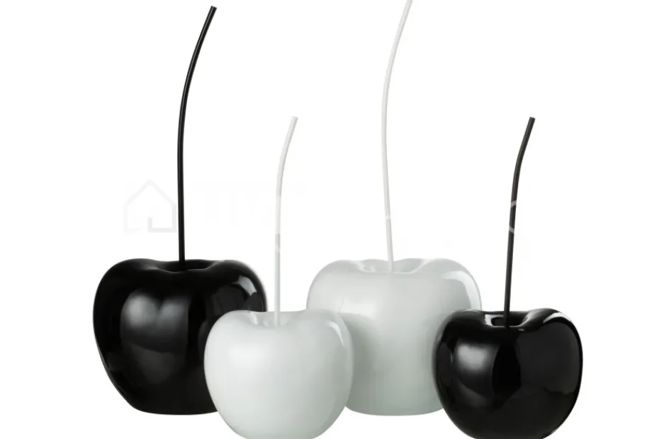 J-LINE 2 deco kersen resine wit en zwart S