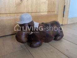 J-LINE 2 Deurstoppers hond Cesar imitatie leder