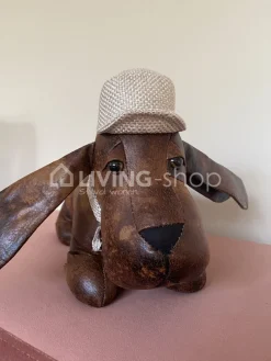J-LINE 2 Deurstoppers hond Cesar imitatie leder