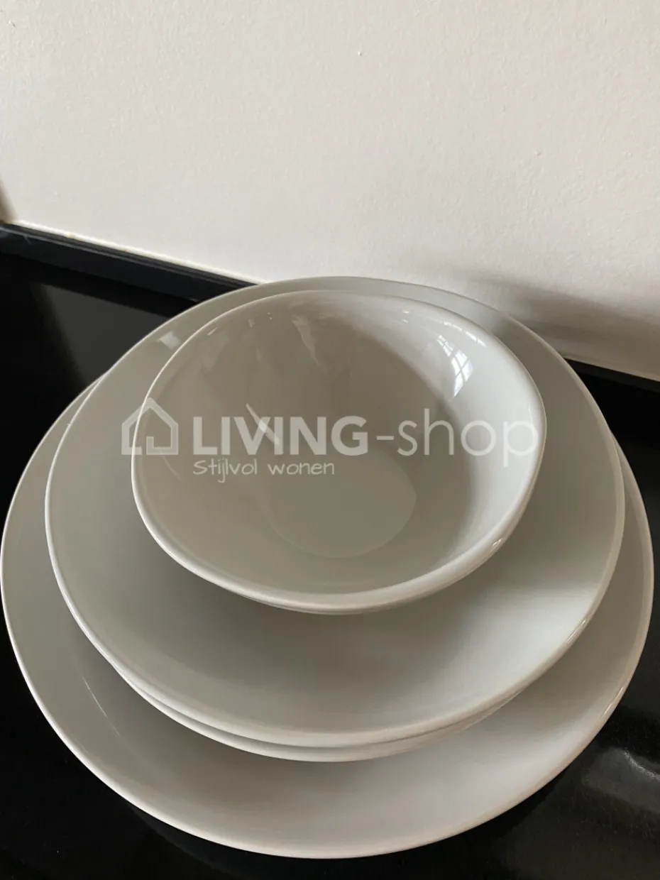 Cosy & Trendy 6 Eetborden creme 28cm Tafelservies