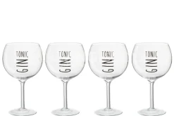 J-LINE 4 Gin tonic glazen op voet
