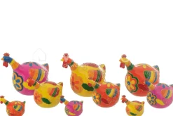 J-LINE 3 Keramische kippen bloemen