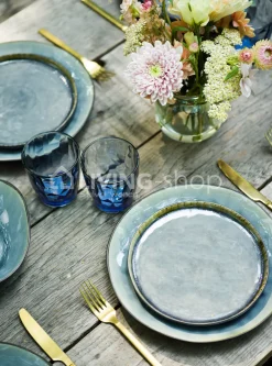 Cosy & Trendy 4 Laguna blue grey ovale platte borden 27x23cm, tafelservies Cosy&Trendy