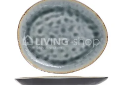 Cosy & Trendy 4 Laguna blue grey ovale platte borden 27x23cm, tafelservies Cosy&Trendy