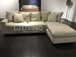 PR LIVING 1 seater Landelijke hoekzetel met chaise longue FL-26 Natural thick 100%linen