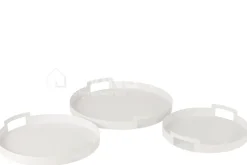 J-LINE 3 Serveerplateaus rond metaal