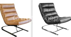 Rogiers Alis Lounge stoel leder zwart