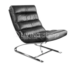 Rogiers Alis Lounge stoel leder zwart