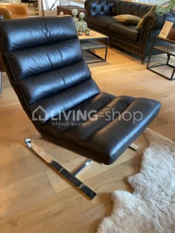 Rogiers Alis Lounge stoel leder zwart