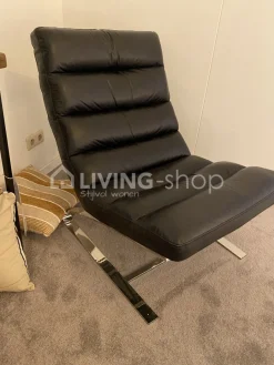 Rogiers Alis Lounge stoel leder zwart