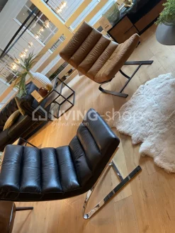 Rogiers Alis Lounge stoel leder zwart