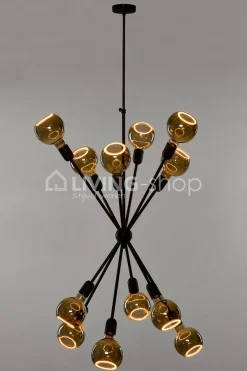 Verlichting online Amalfi vintage stang luster zwart