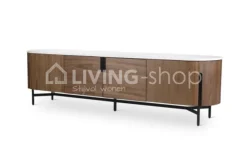 Castle-Line AMANDINE tv meubel walnut, wit marmer top Castle Line