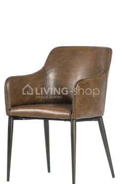 TIMELESS LIVING Armstoel vintage pu bruin eetkamerstoel
