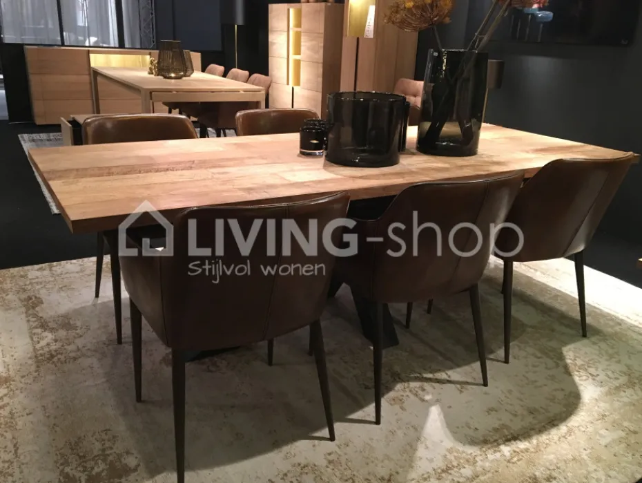 TIMELESS LIVING Armstoel vintage pu bruin eetkamerstoel