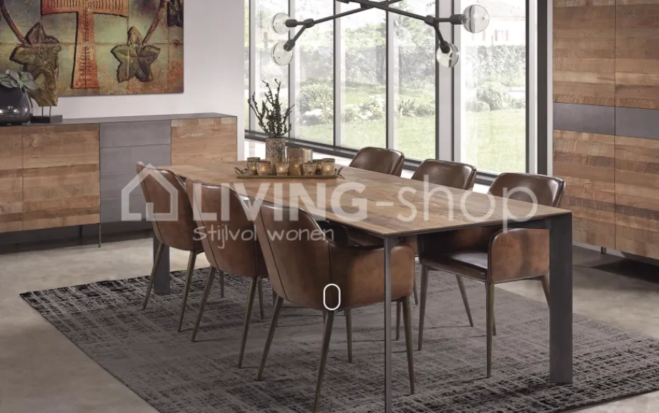 TIMELESS LIVING Armstoel vintage pu bruin eetkamerstoel