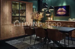 TIMELESS LIVING Armstoel vintage pu bruin eetkamerstoel