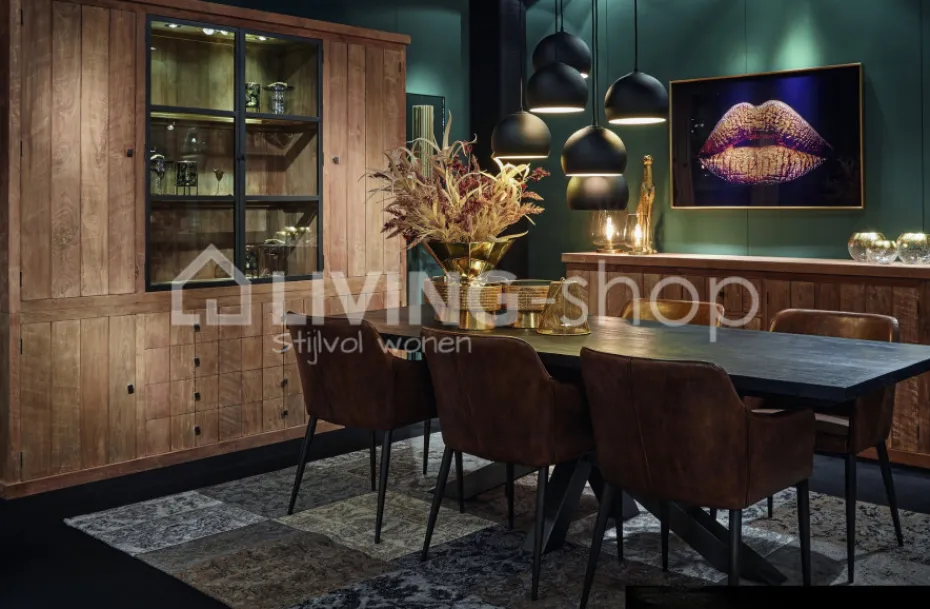 TIMELESS LIVING Armstoel vintage pu bruin eetkamerstoel
