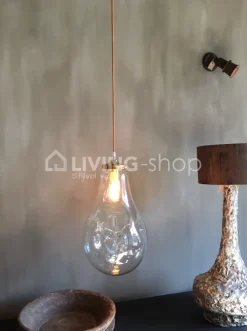 Artisanale verlichting Artisanale mondgeblazen hanglamp S koper