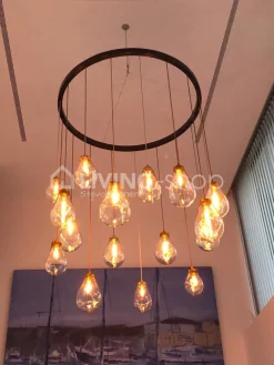 Artisanale verlichting Artisanale mondgeblazen hanglamp S koper
