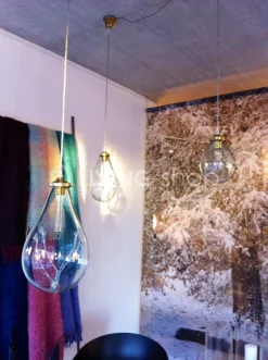 Artisanale verlichting Artisanale mondgeblazen hanglamp S koper