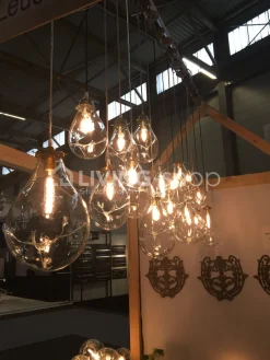 Artisanale verlichting Artisanale mondgeblazen hanglamp S koper
