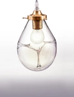 Artisanale verlichting Artisanale mondgeblazen hanglamp S koper