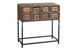 J-LINE Aziatische console 8 laden brut hout