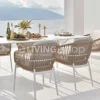 Bari outdoor stoel wit alu met naturel rope