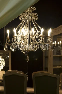 Verdace verlichting Barozzi, excl. 12x60W - dia105cm - Beach ivory metal