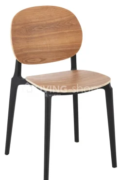 J-LINE Basic Stoel hout zwart