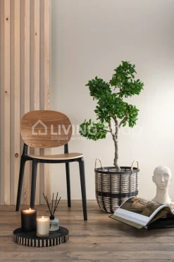 J-LINE Basic Stoel hout zwart