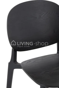 J-LINE Basic Stoel hout zwart