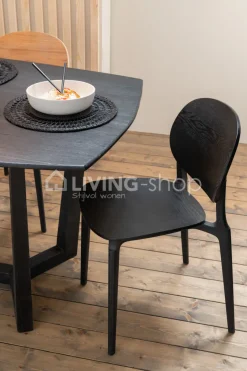 J-LINE Basic Stoel hout zwart