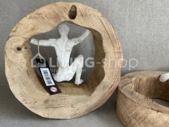 J-LINE Beeld 3 klimmers mangohout figuren
