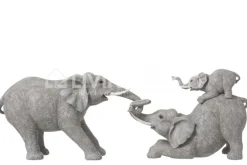 J-LINE Beeld 3 olifanten trekkend met kind olifant
