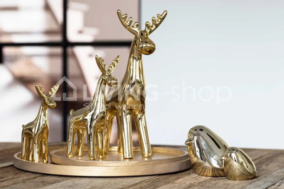 Cosy & Trendy Beeld rendier hert goud porselein
