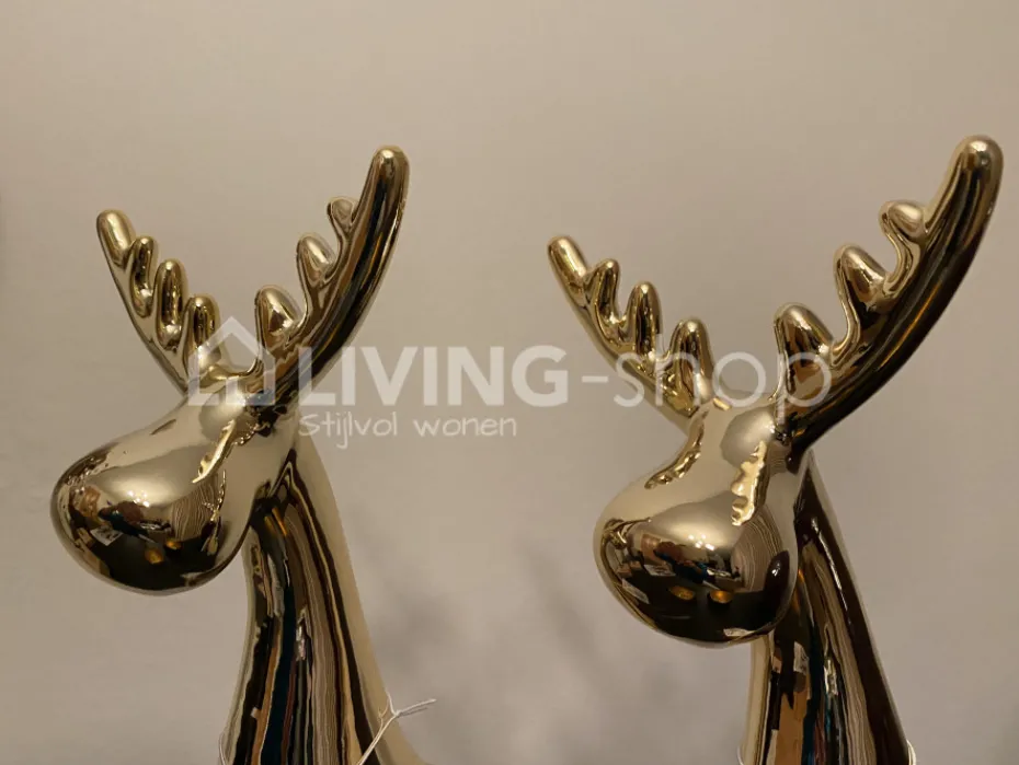 Cosy & Trendy Beeld rendier hert goud porselein