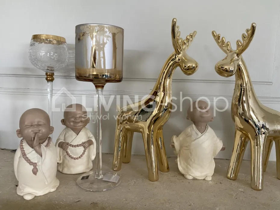 Cosy & Trendy Beeld rendier hert goud porselein