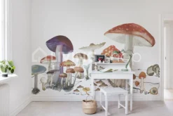 Rebel Walls Behang sprookjesbos met paddestoelen uit het bos wonderwoods