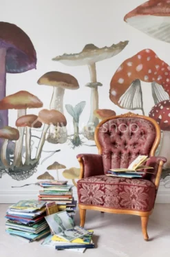 Rebel Walls Behang sprookjesbos met paddestoelen uit het bos wonderwoods