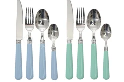 J-LINE Bestek 24-delig stainless steel 1 set blauw of groen pastel