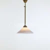 Verlichting online Biliardo brons keuken hanglamp landelijk met melkglas lampenkap