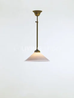 Verlichting online Biliardo brons keuken hanglamp landelijk met melkglas lampenkap