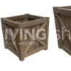 Castle-Line Bloempot teak met kruisen 50x50x50CM