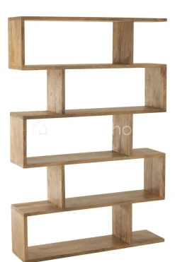 J-LINE Boekenkast latten zigzag leggers bibliotheekkast