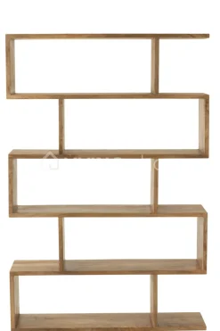 J-LINE Boekenkast latten zigzag leggers bibliotheekkast
